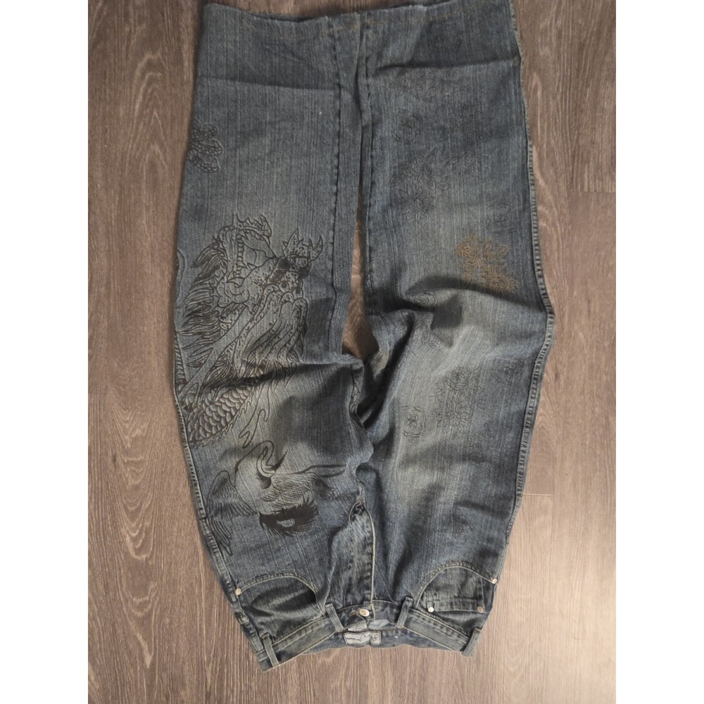 Sean John Dragon Printing Y2K Mens Baggy  Jeans  Size 32